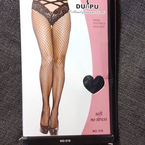 Du pu black lace low cut stockings nwt - Picture 1 of 3